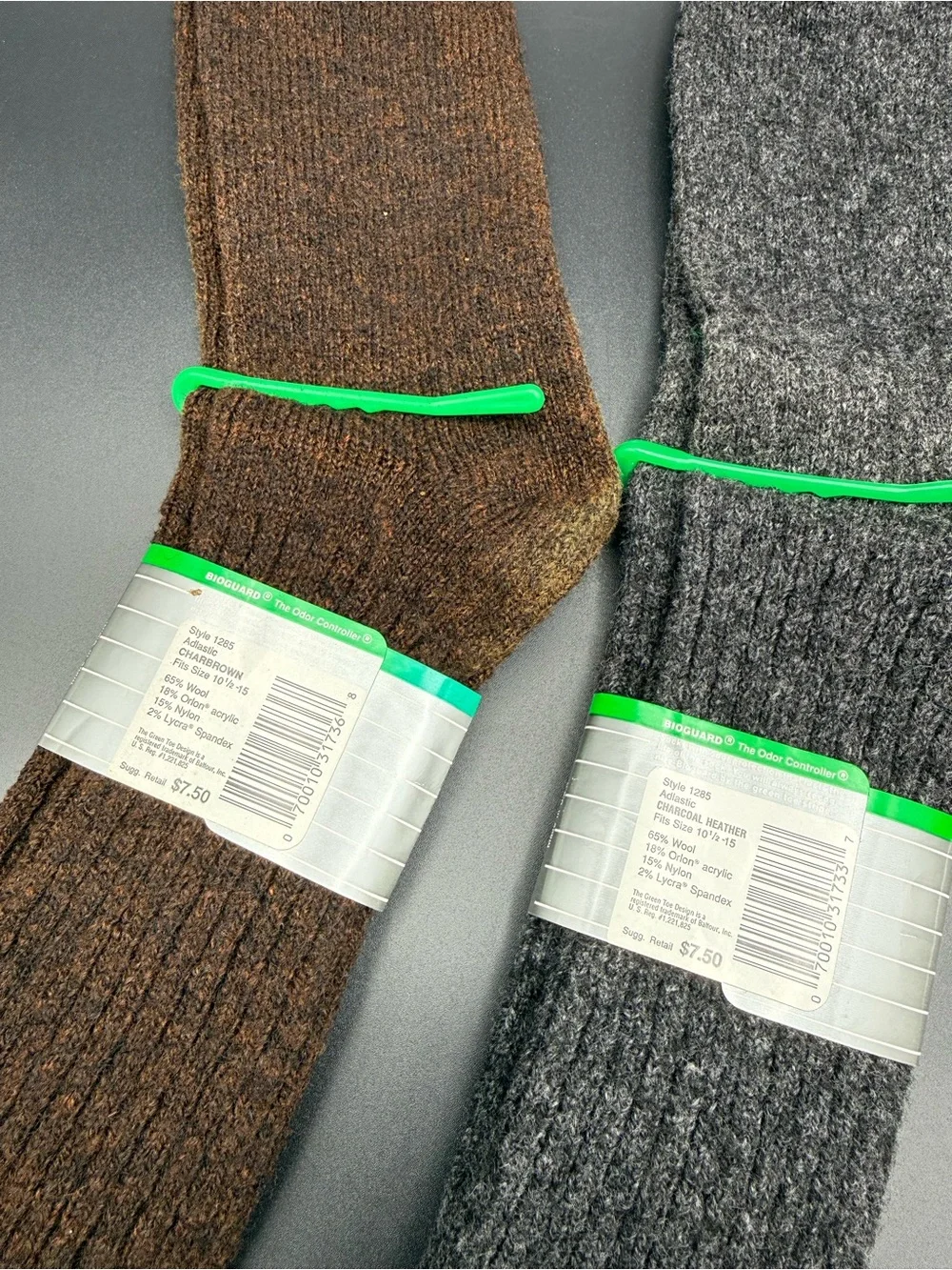 Vintage Burlington Gold Cup Wool Blend Socks Gray Brown 2 Pairs USA 10.5-15 A1